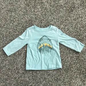 12 month cat and Jack long sleeve shark shirt for boys